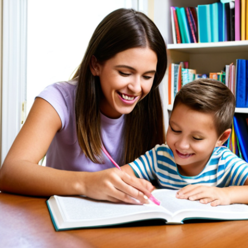 **Image Prompt:** A child happily learning with their parent at home, surrounded by books and educational materials. Focus on personalized learning and a positive, supportive environment. Show the warmth and emotional connection of homeschooling.